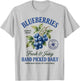 Fresh Blueberries Hand Picked Vintage Blueberry Summer Fruit T-Shirt - T-Shirt | Ash