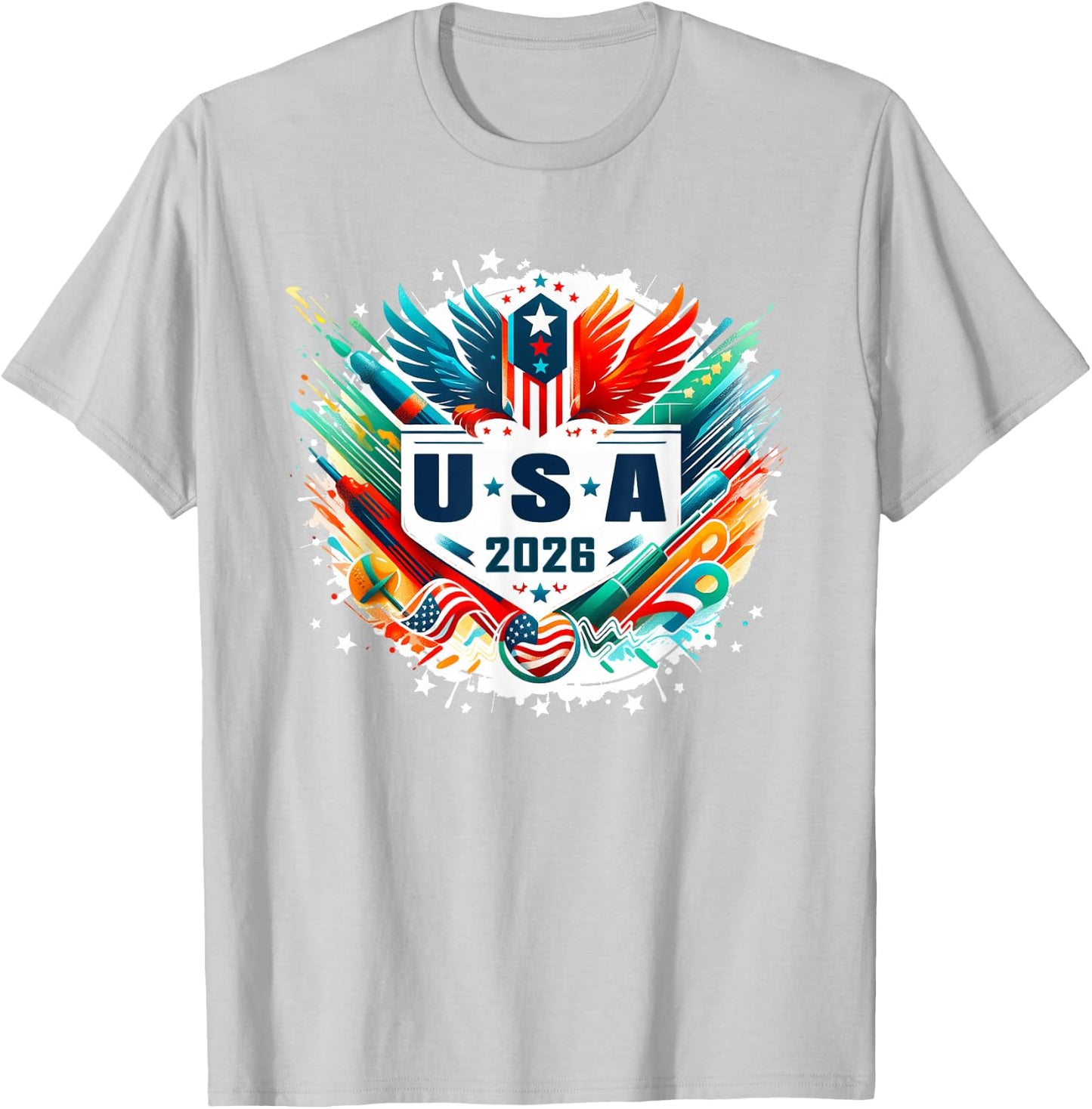 USA 2026 Go United States Sport USA Team 2026 USA T-Shirt - T-Shirt | Ash