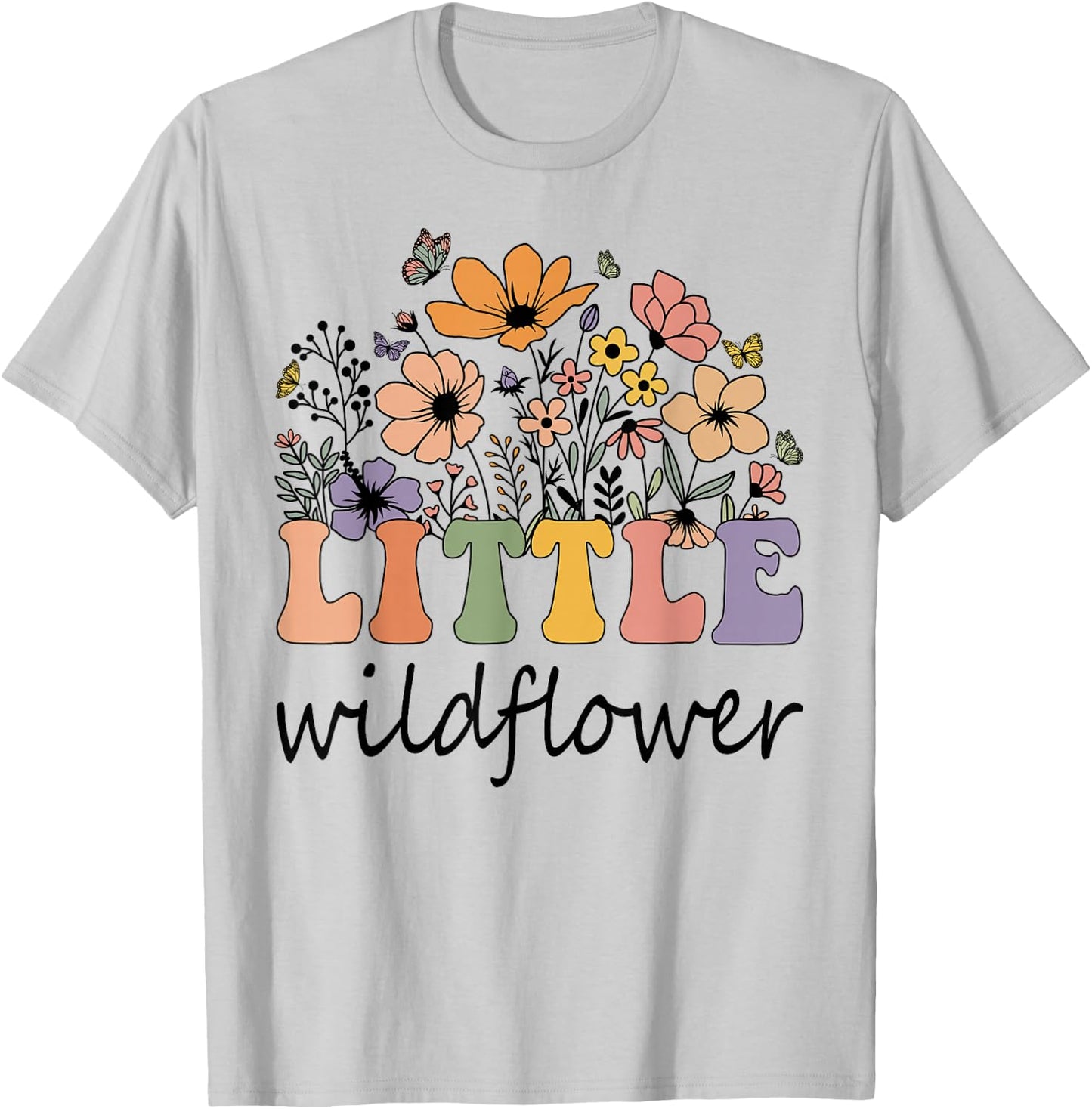 Little Wildflower Women Flower Birthday Family Matching T-Shirt - T-Shirt | Ash