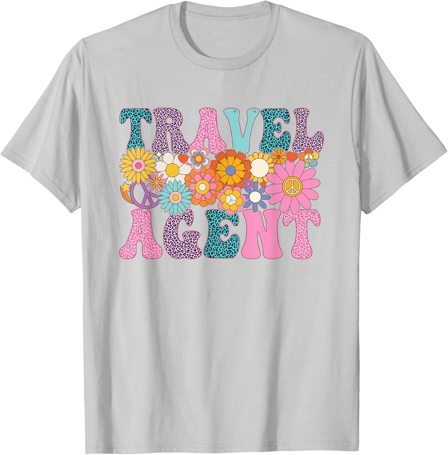 Travel Agent Week Groovy Leopard Appreciation Day T-Shirt - T-Shirt | Ash