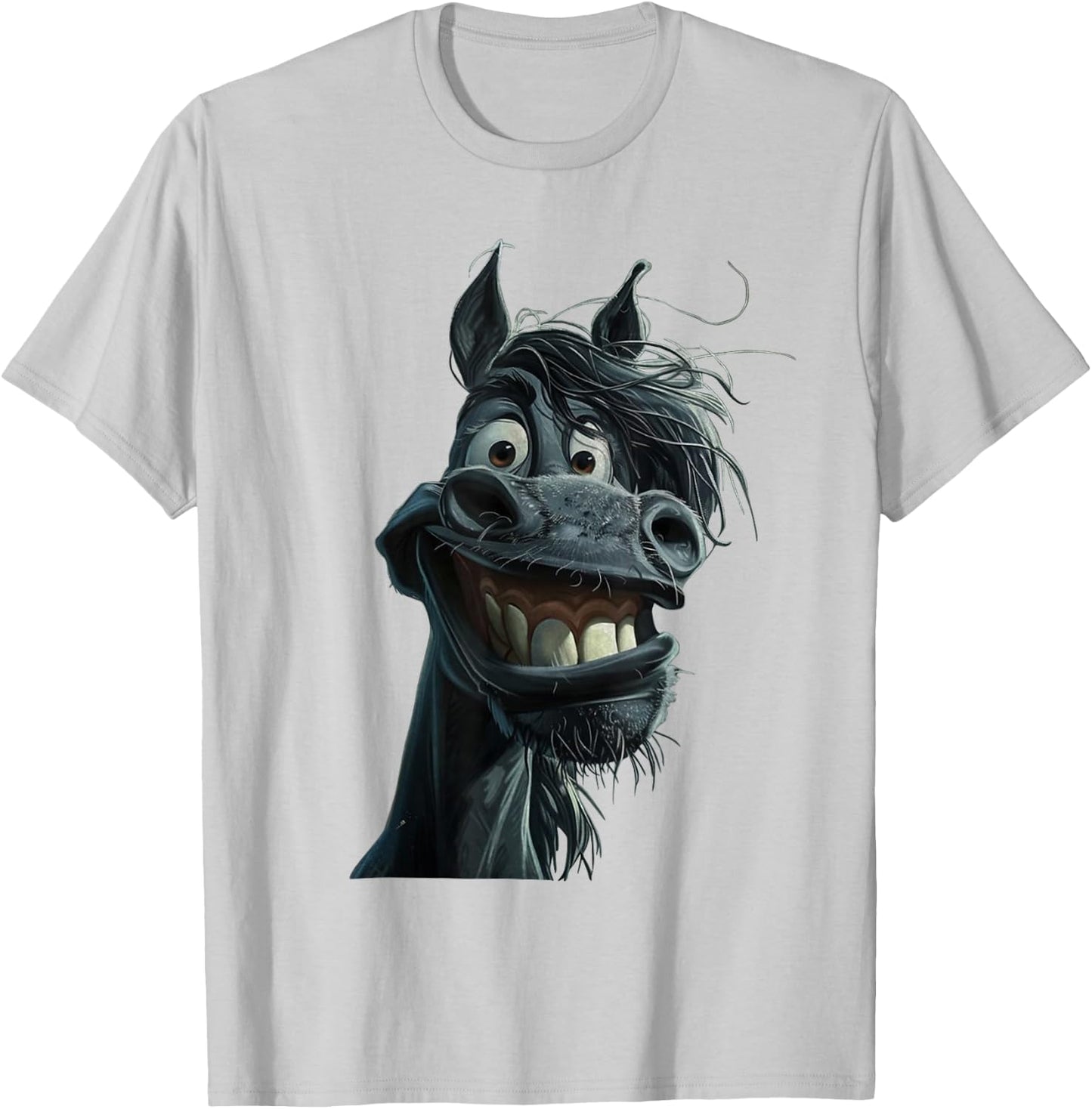 Peach-bruh Dark - Black Funny Horse Art Cute Crazy Horse T-Shirt - T-Shirt | Ash