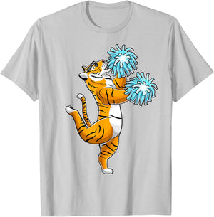 Cheerleading Tiger Cheerleader Cheer Flyer T-Shirt - T-Shirt | Ash