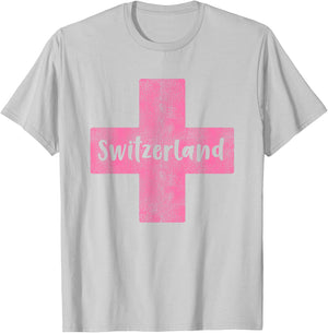 Swiss Flag of Switzerland Souvenir and Girls T-Shirt - T-Shirt | Ash