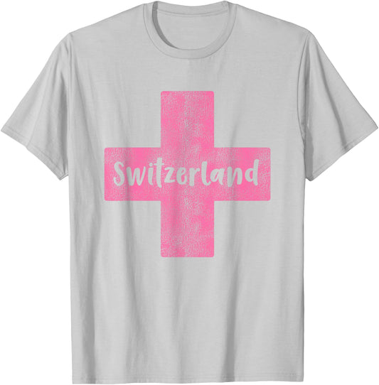 Swiss Flag of Switzerland Souvenir and Girls T-Shirt - T-Shirt | Ash