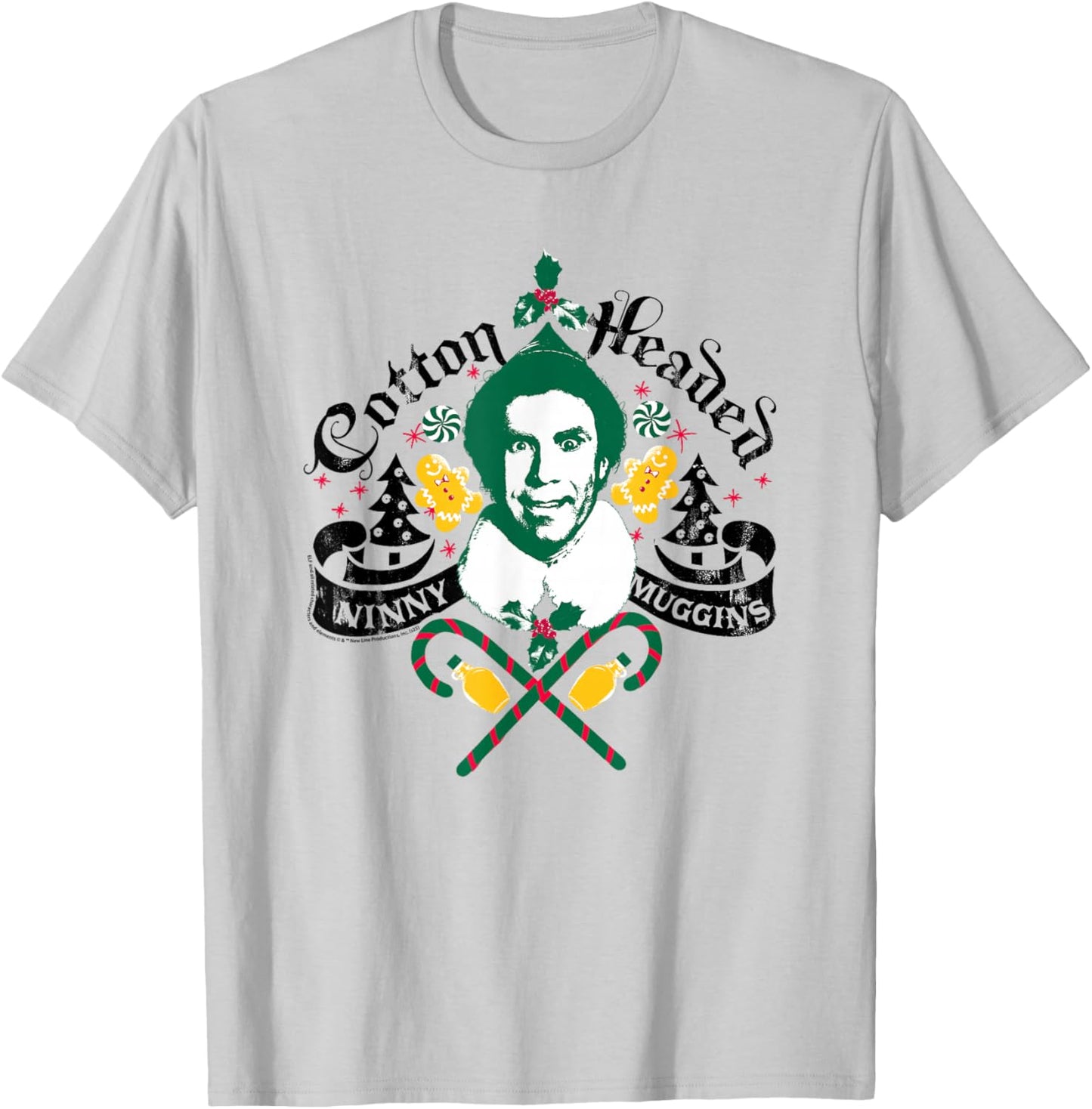 Elf Cotton Headed Ninny Muggins Christmas T-Shirt - T-Shirt | Ash