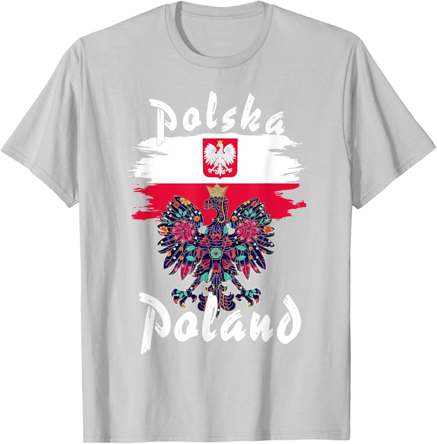 Polska Polish Flag Idea & Polish Folk Polish Eagle T-Shirt - T-Shirt | Ash