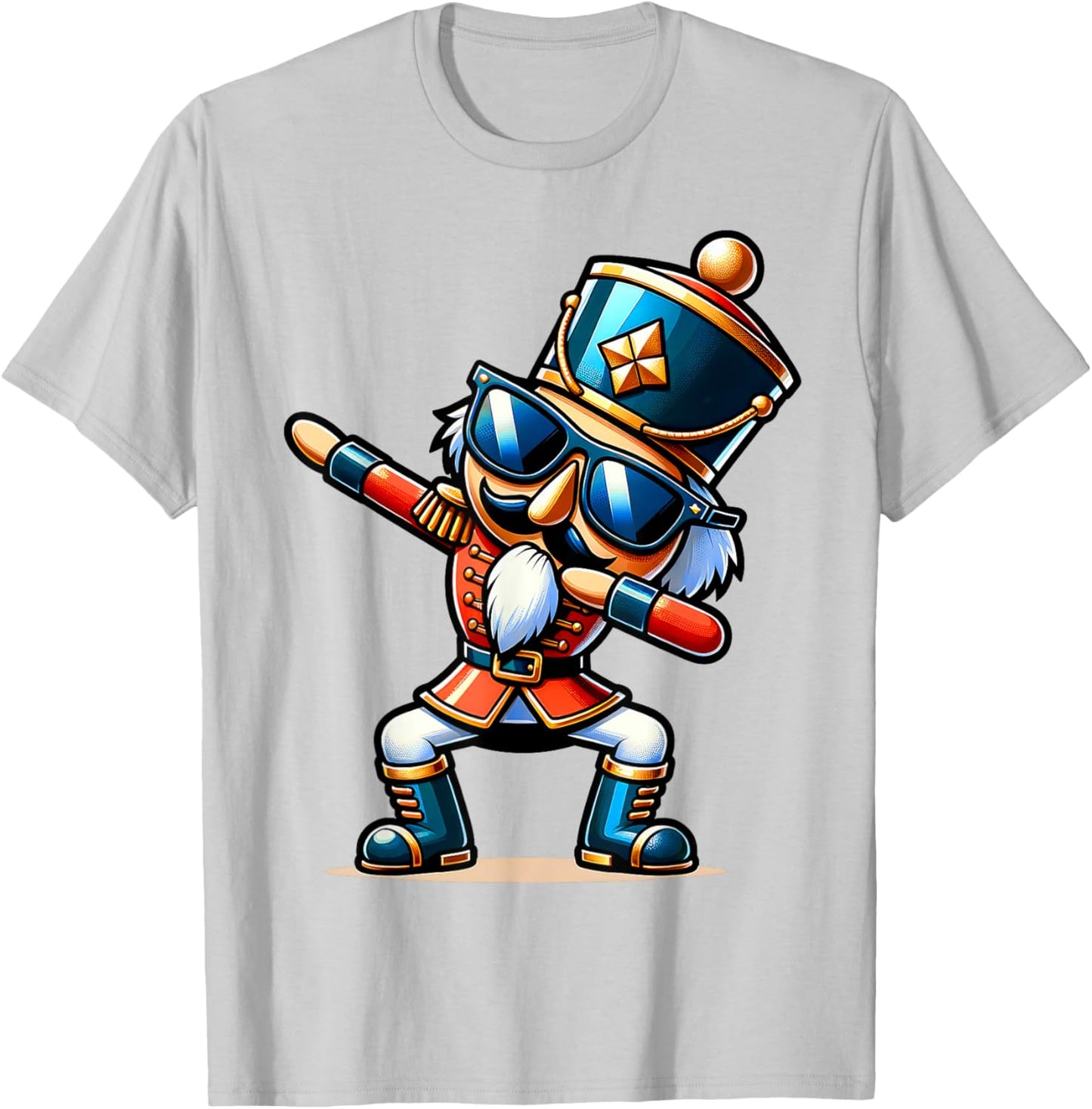 Christmas Nutcracker Dabbing Boys Santa Xmas Funny T-Shirt - T-Shirt | Ash