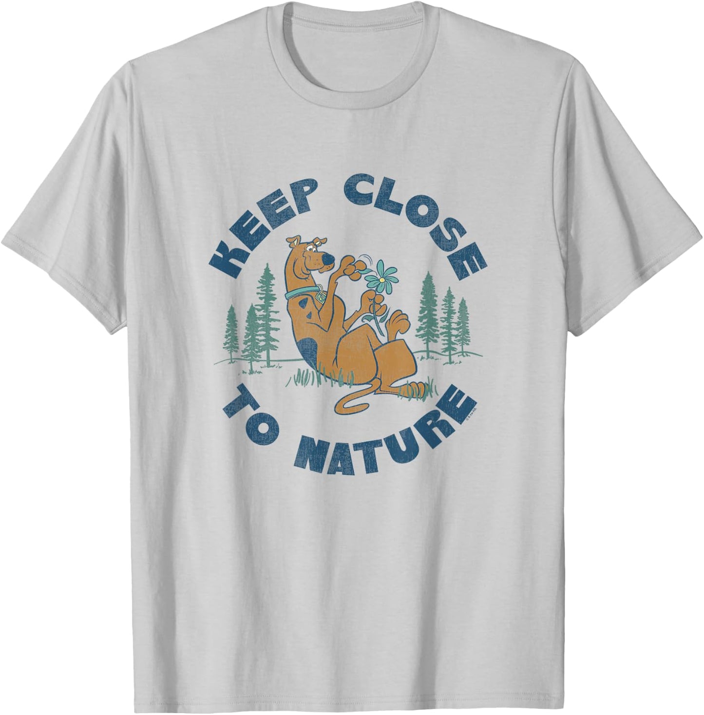 Scooby-Doo Vintage Earth Day Keep Close To Nature Poster T-Shirt - T-Shirt | Ash