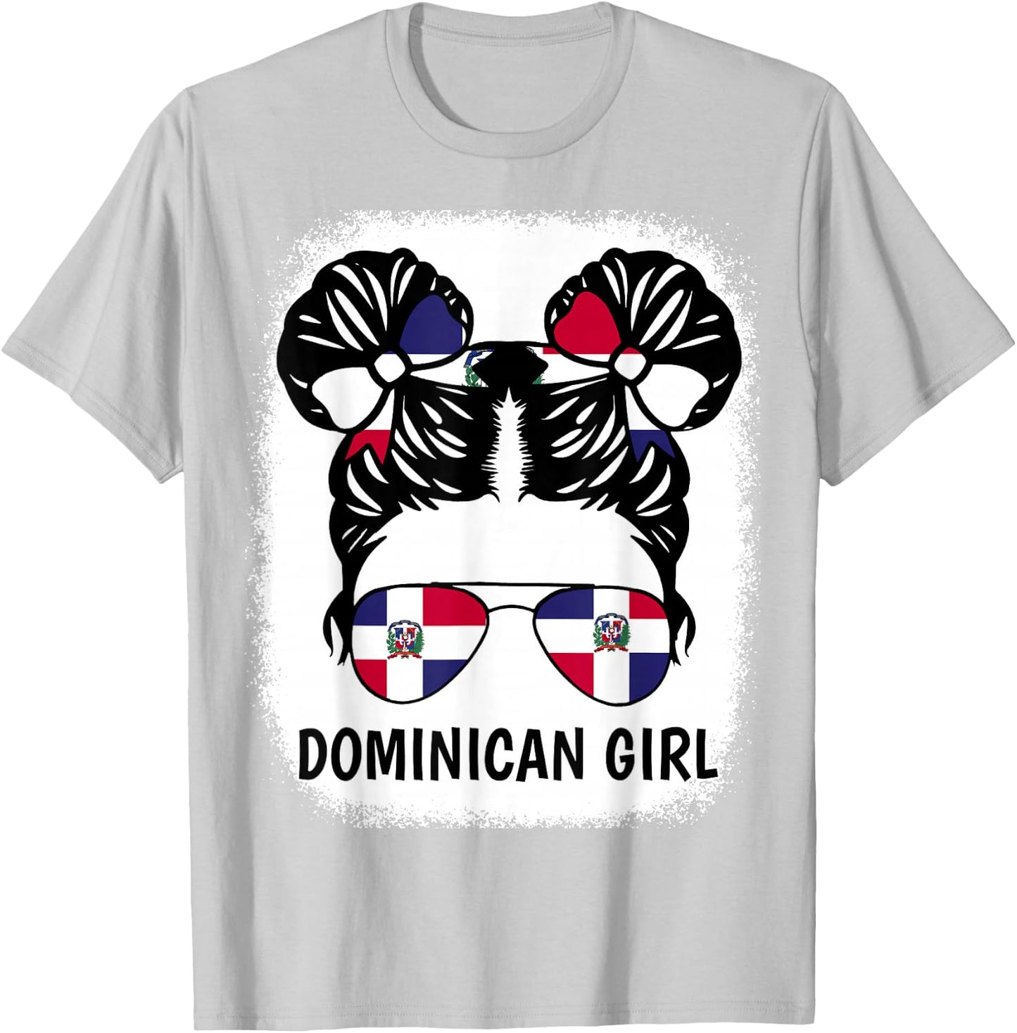 Dominican Girl Dominicana Republic Flag Hispanic Heritage T-Shirt - T-Shirt | Ash