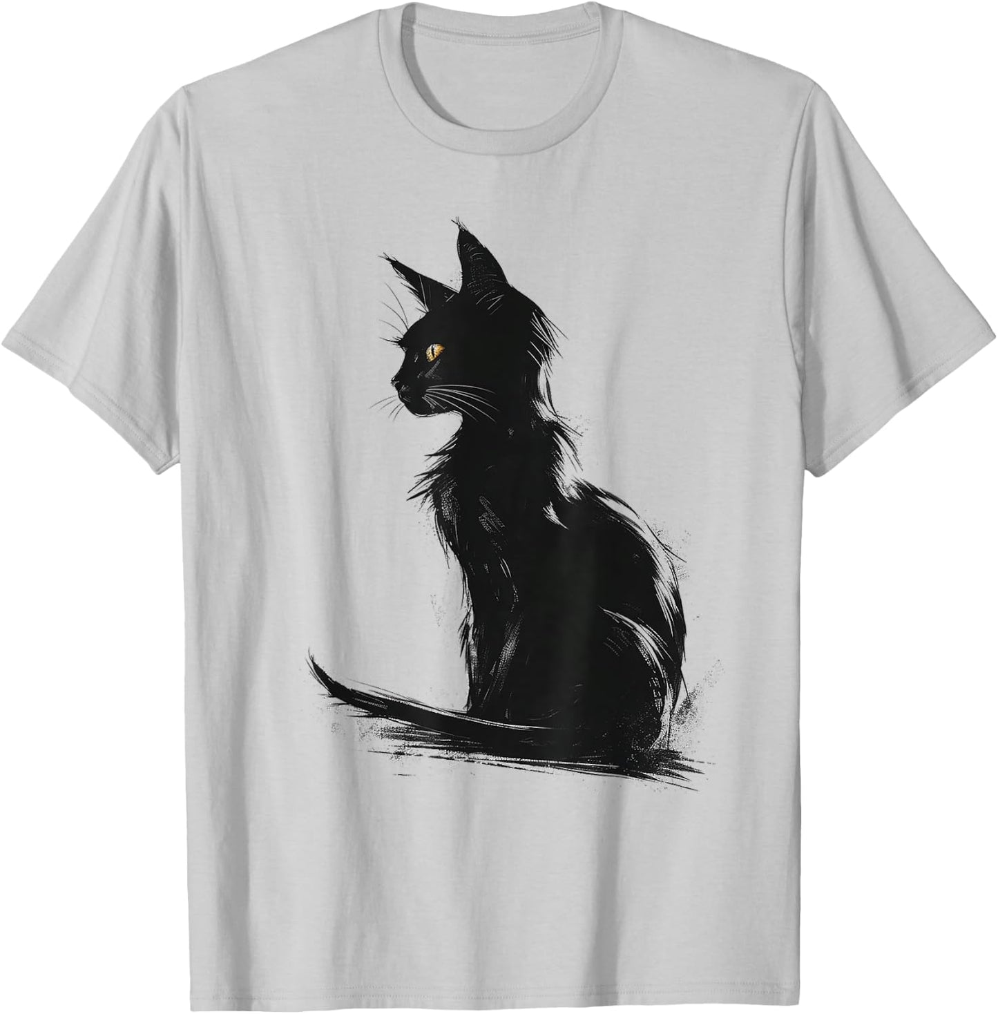 Cat Abstract Graphic Drawing Artwork Animal Cat Men Women Kids T-Shirt - T-Shirt | Ash
