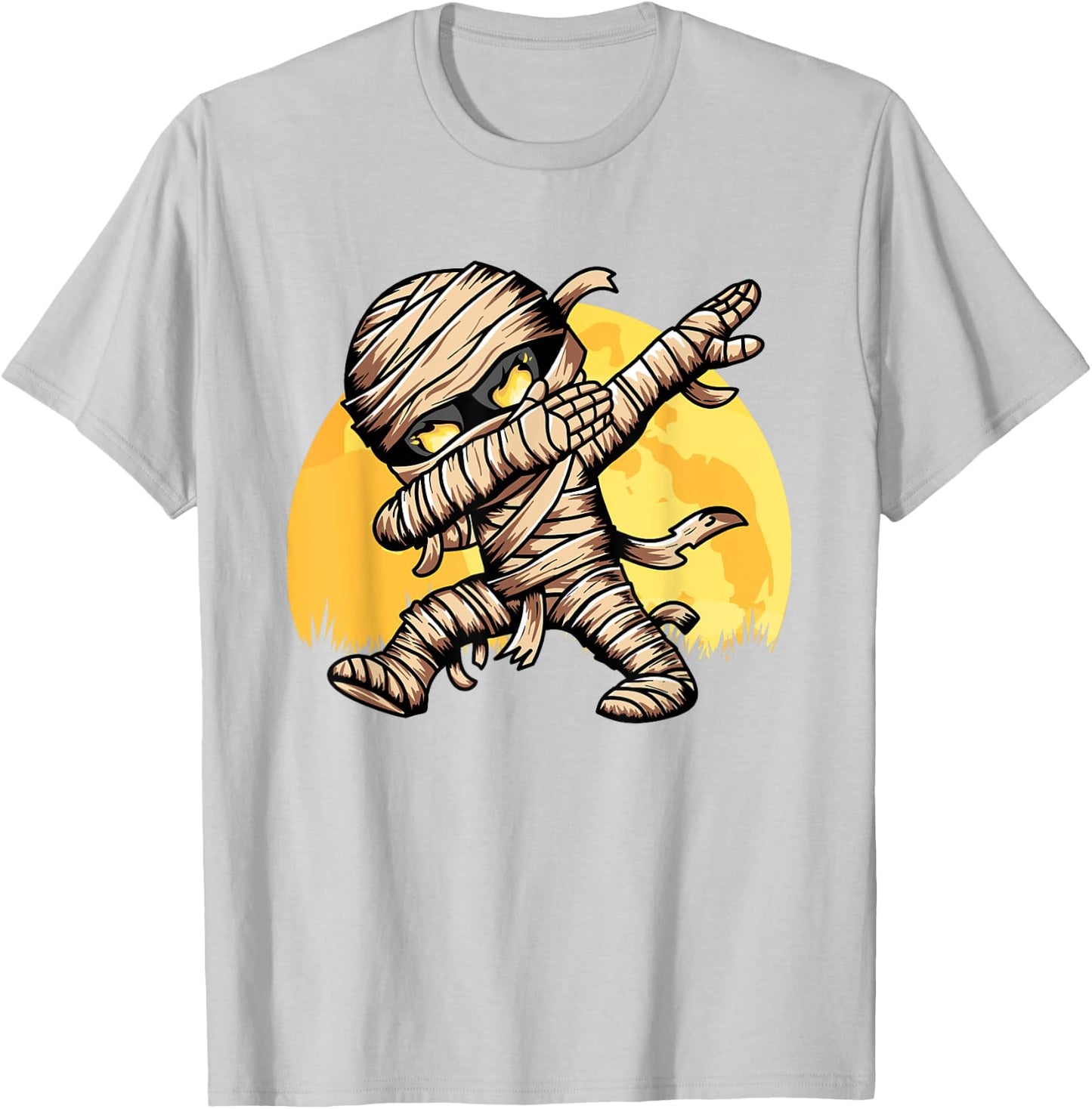 Dabbing Mummy Costume Dab Dancing Men Kids Boys Halloween T-Shirt - T-Shirt | Ash