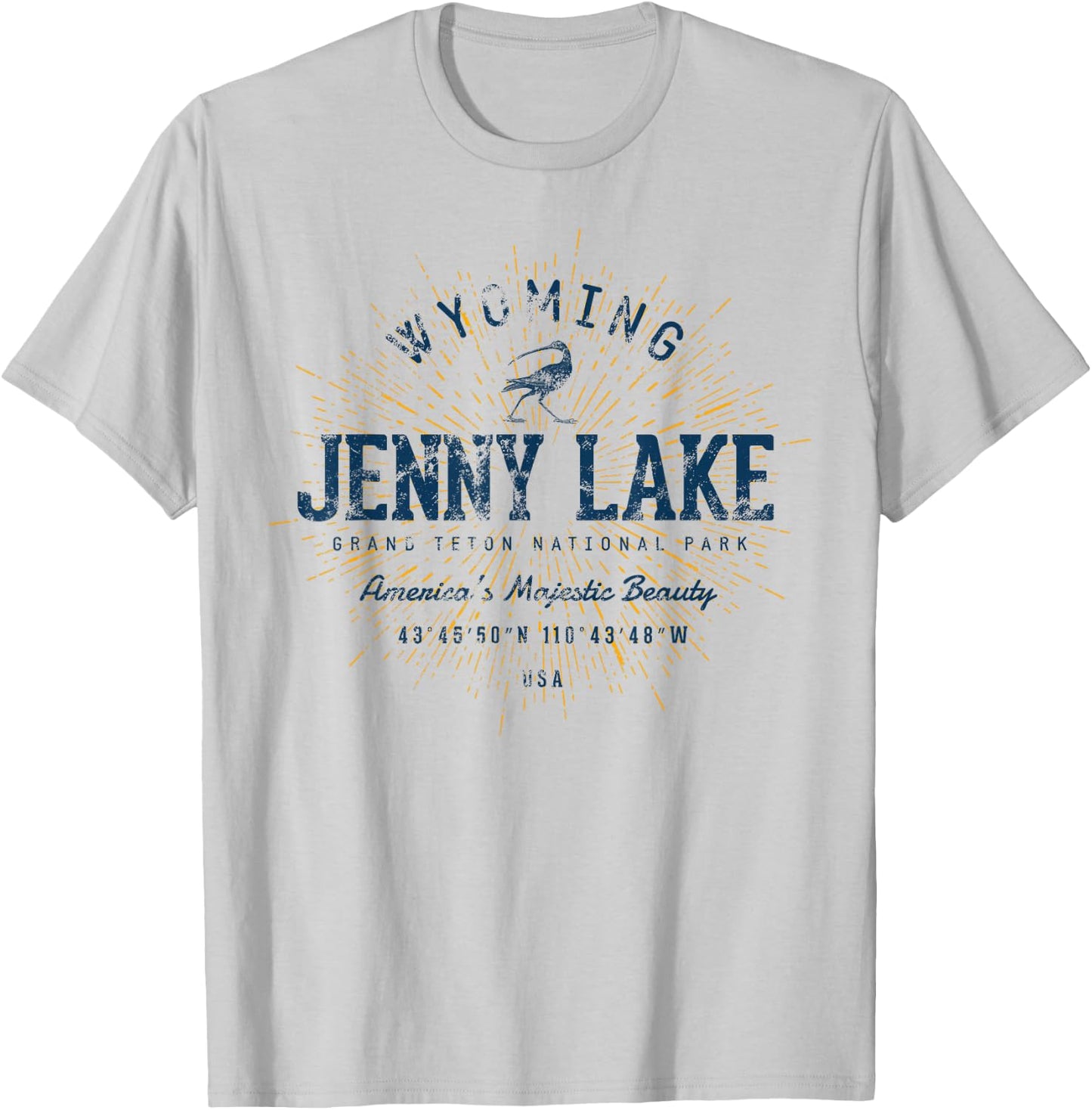 Vintage Retro Style Jenny Lake T-Shirt - T-Shirt | Ash