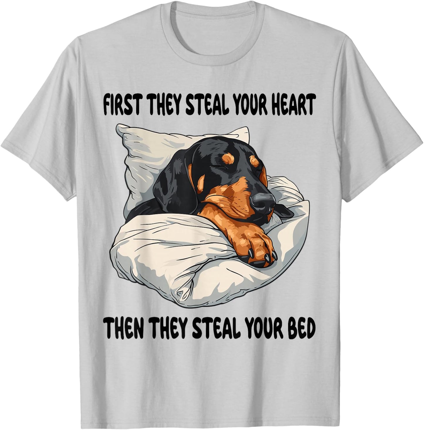 Black And Tan Coonhound Sleeping Pajamas Nightgown T-Shirt - T-Shirt | Ash