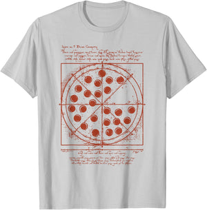 Vitruvian Pizza Da Vinci Funny Movie Reference T-Shirt - T-Shirt | Ash