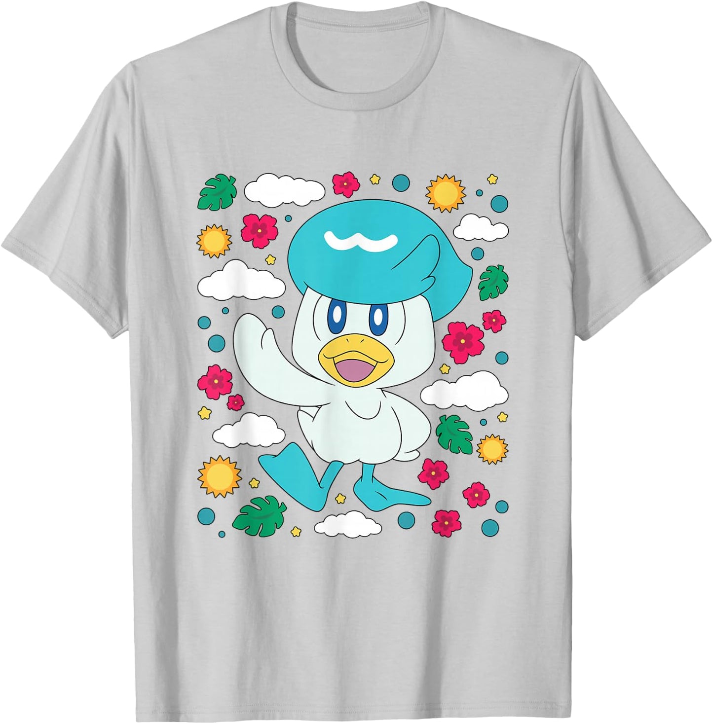 Pokémon Iconic Cute Quaxly Colorful Big Chest Logo T-Shirt - T-Shirt | Ash