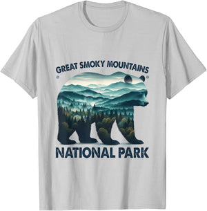 Great Smoky Mountains National Park Bear Hiking Camping T-Shirt - T-Shirt | Ash