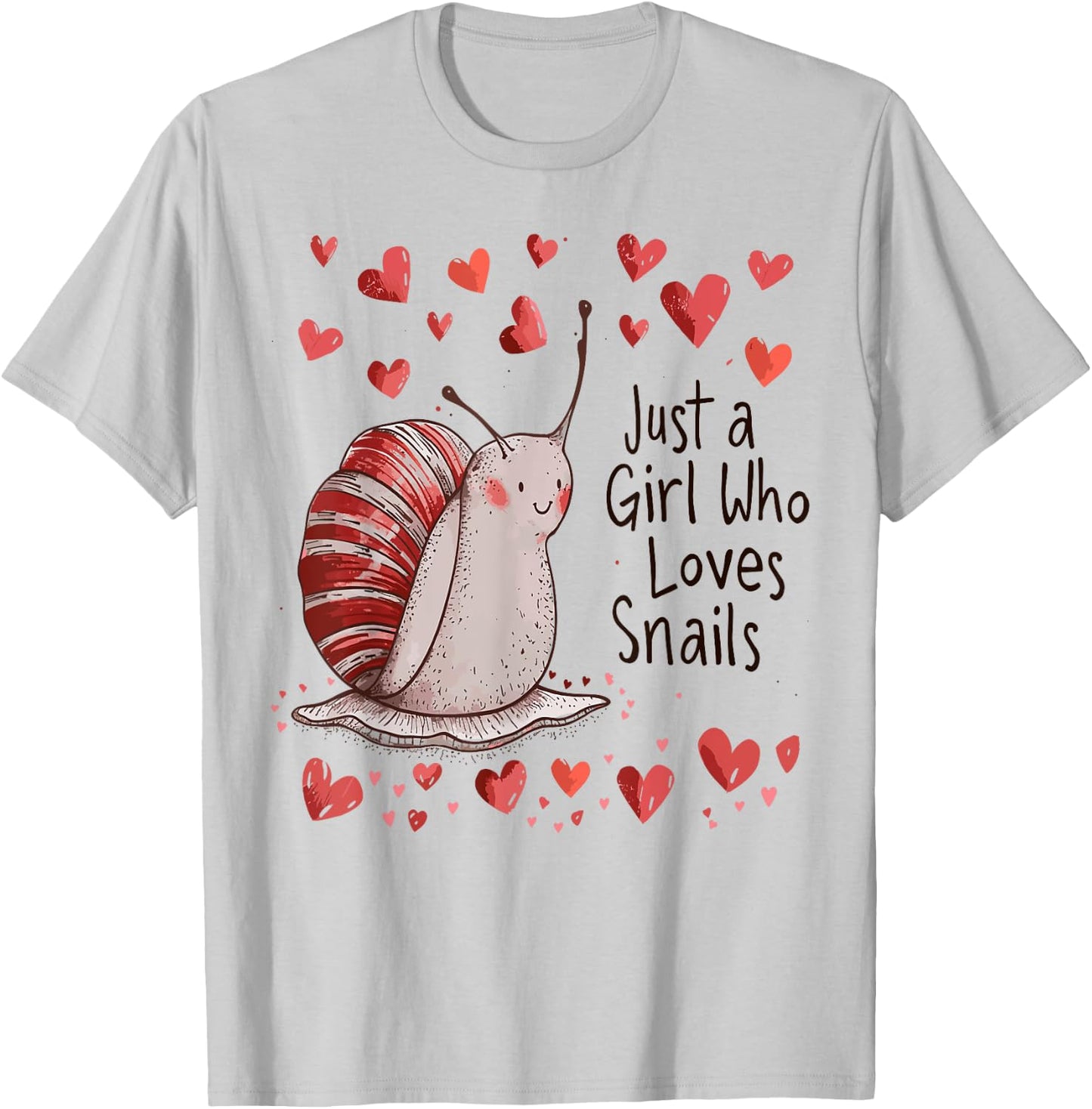 Cute Snails Lovers Gift - Just A Girl Who Loves Snails T-Shirt - T-Shirt | Ash