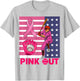 Pink Out Ribbon Baseball Breast Cancer Awareness T-Shirt - T-Shirt | Ash