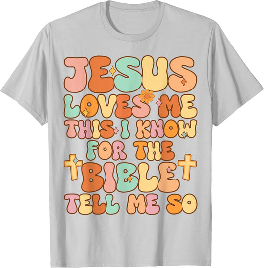 Toddler Jesus Loves Me This I Know Kid Youth Jesus Christian T-Shirt - T-Shirt | Ash