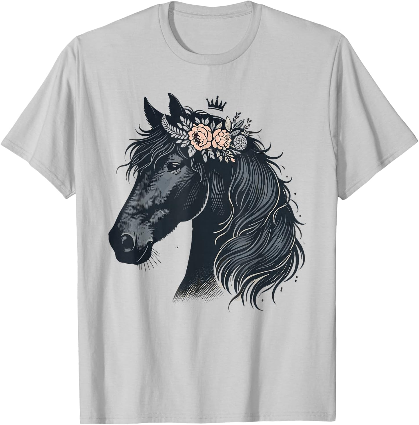 Friesian Horse Lover Majestic Friesian Horse Riding T-Shirt - T-Shirt | Ash