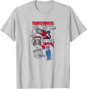 Transformers Optimus Prime Transformation Comic Strip T-Shirt - T-Shirt | Ash