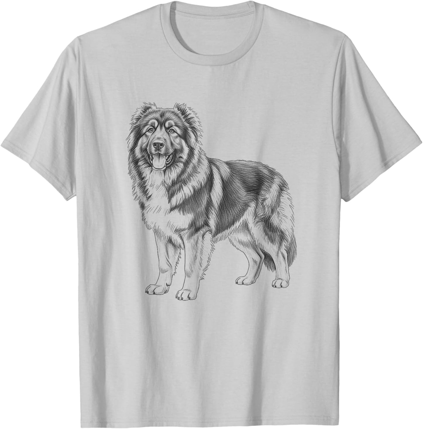 Vintage Caucasian Shepherd Drawing Art Design T-Shirt - T-Shirt | Ash