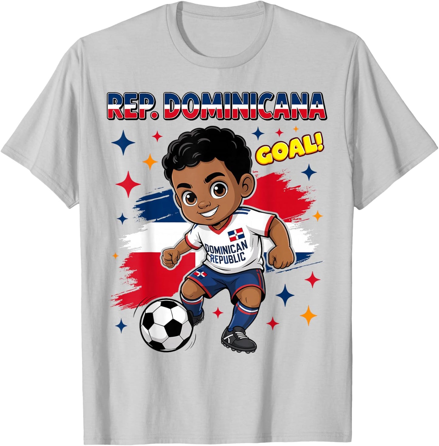 Republica Dominicana Kid Goal Dominican Flag for Boys Kids T-Shirt - T-Shirt | Ash