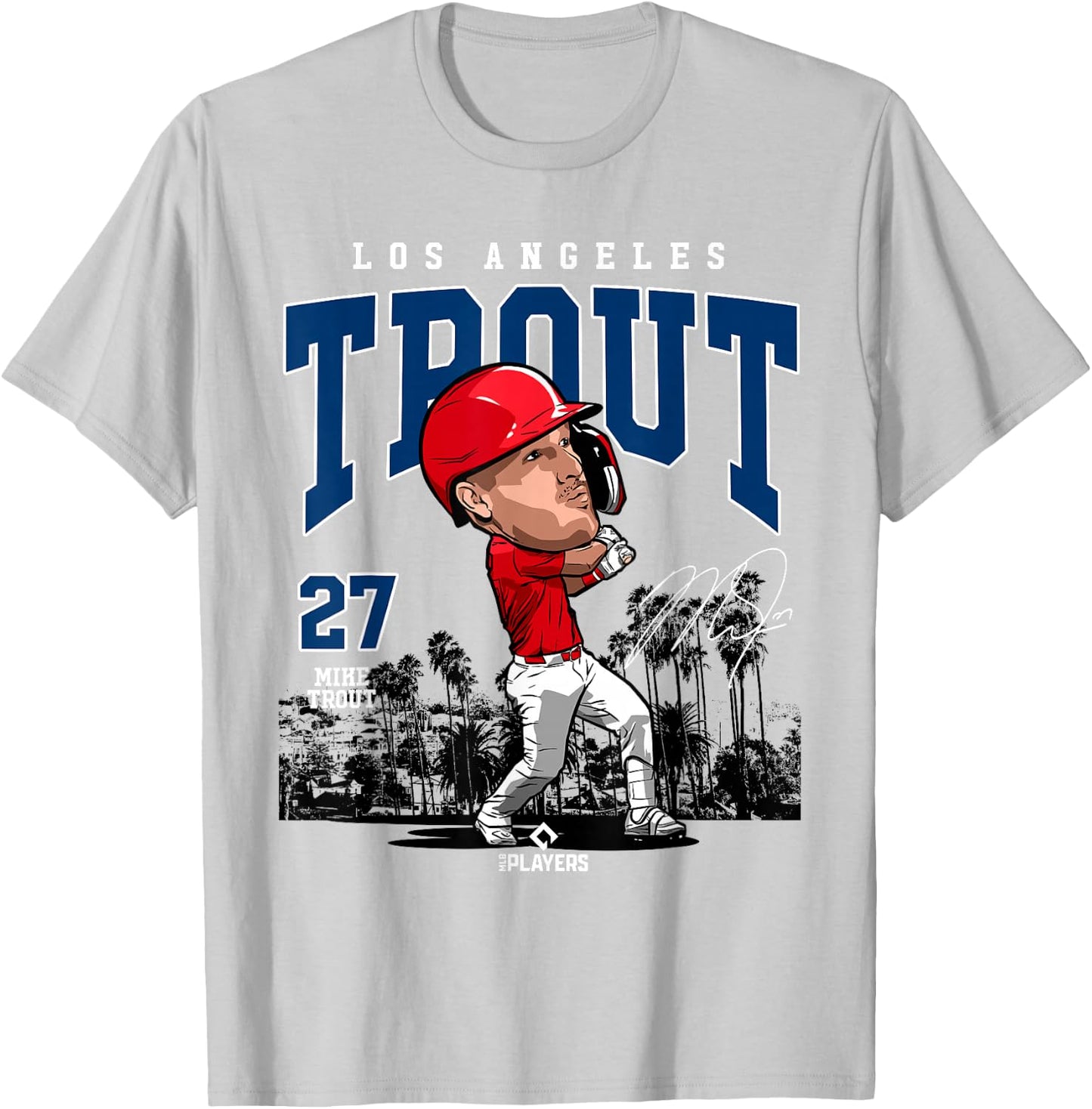 Mike Trout | Los Angeles Baseball MLB Players | MLBTRO4006 T-Shirt - T-Shirt | Ash
