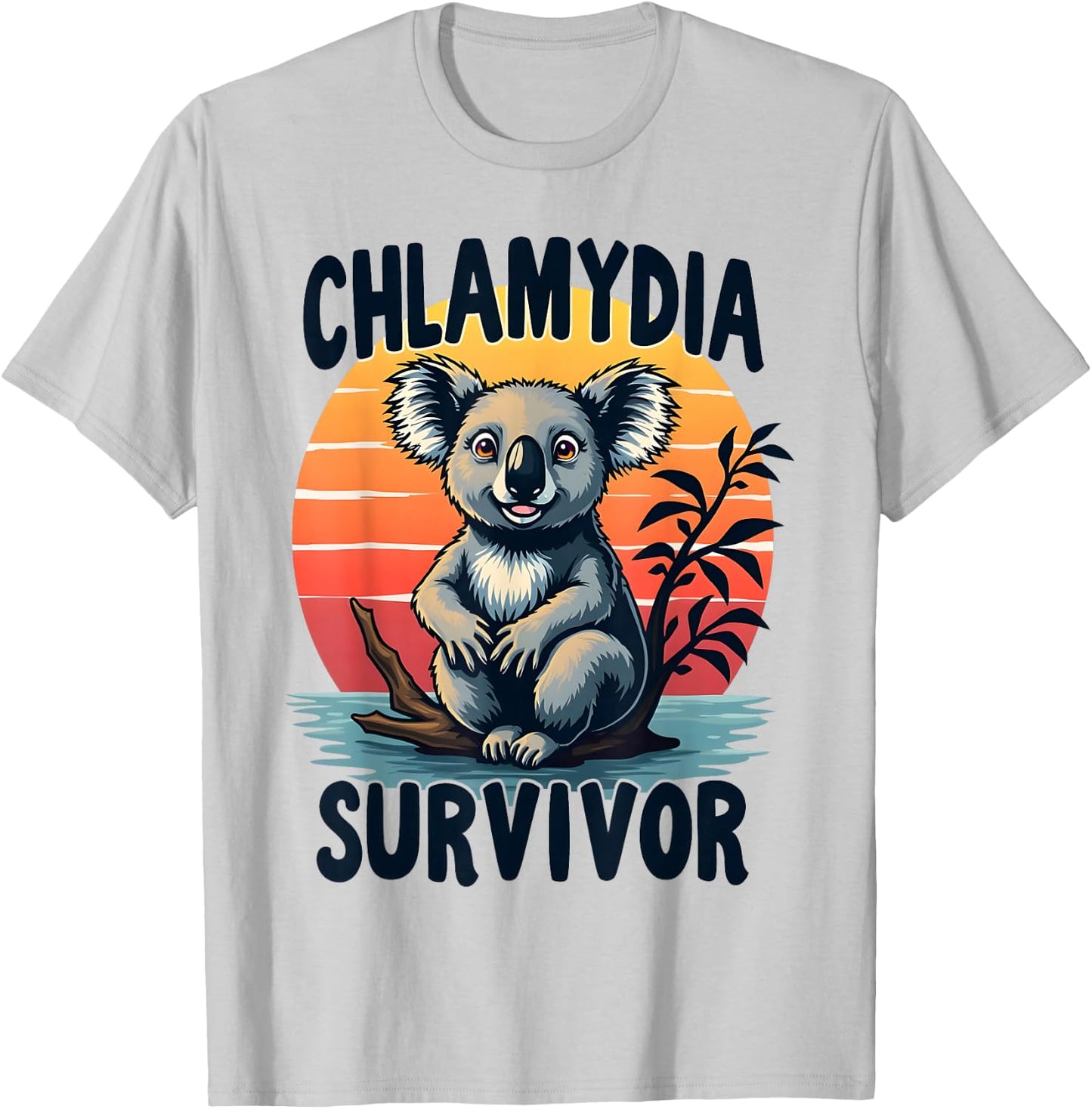 Chlamydia Survivor Funny Adult Joke Retro Vintage Koala Men T-Shirt - T-Shirt | Ash