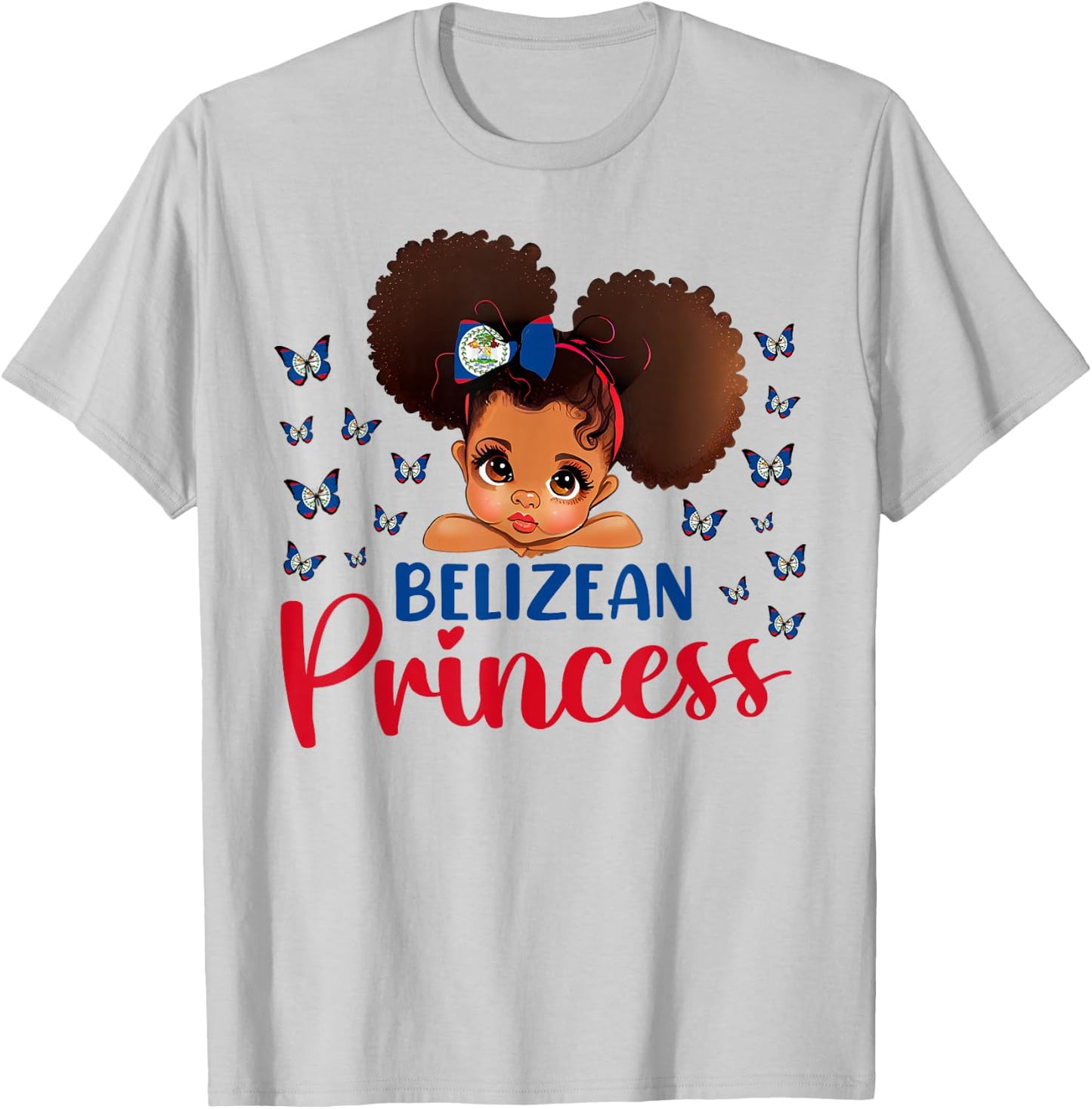 Belizean Princess Belize for Black Girls Kids T-Shirt - T-Shirt | Ash