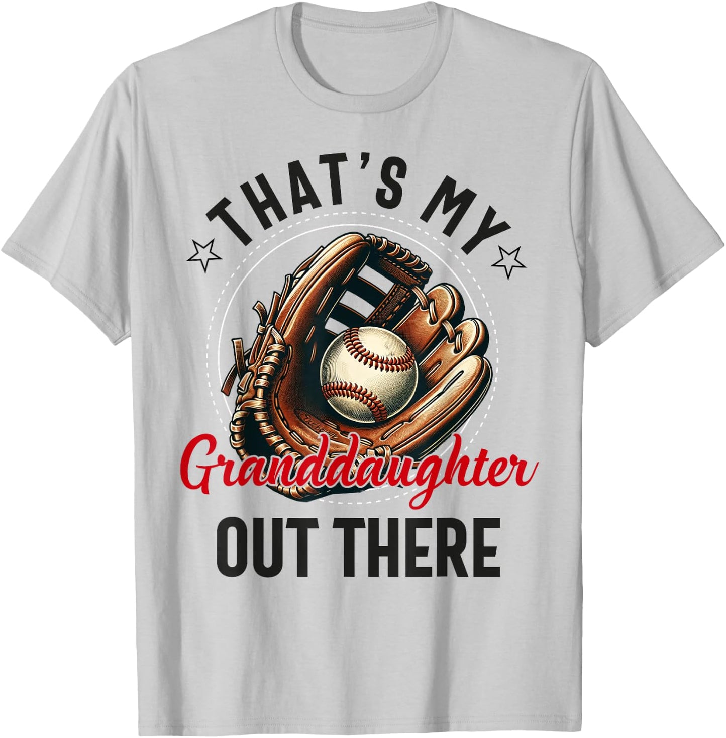 That's My Granddaughter Out There Softball Grandpa T-Shirt - T-Shirt | Ash