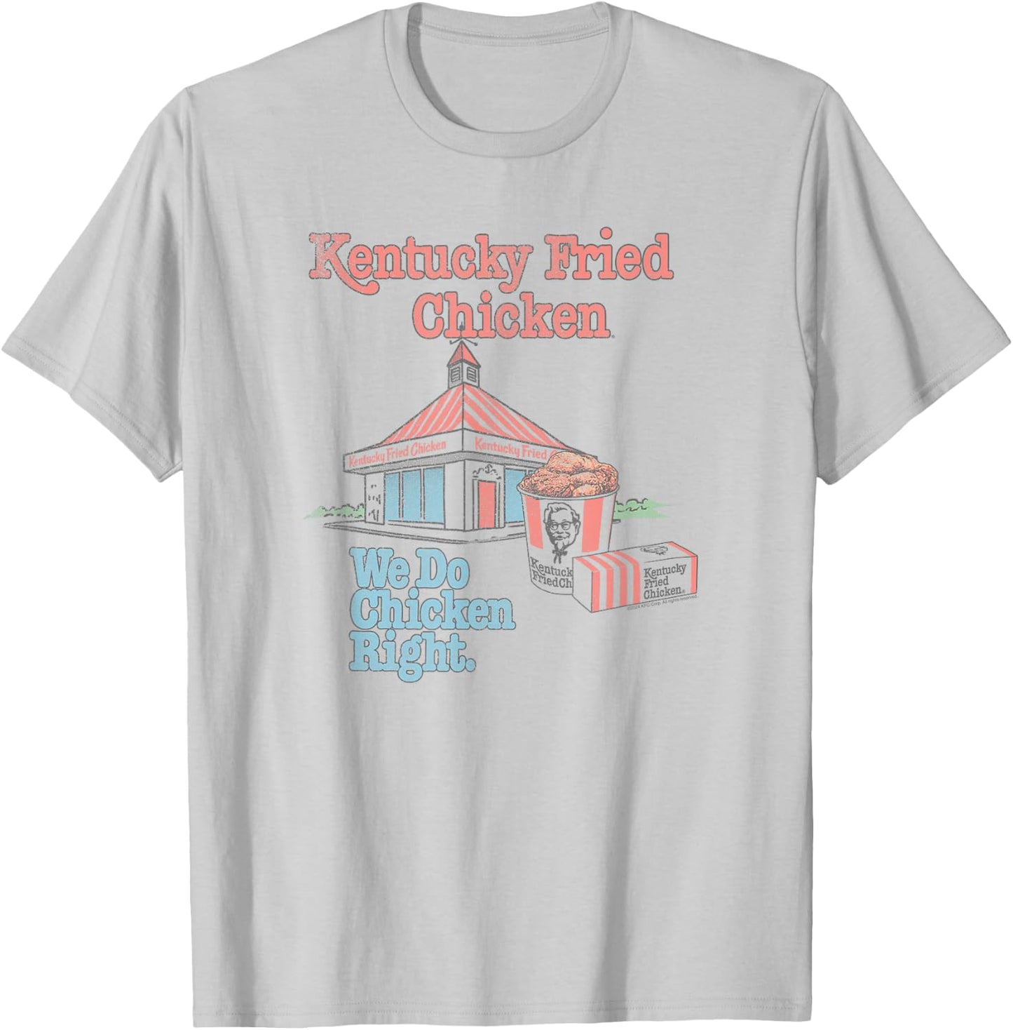 Officially Licensed KFC We Do Chicken Right Fast Food T-Shirt - T-Shirt | Ash