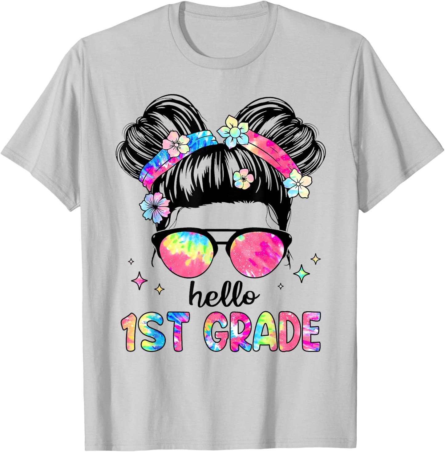 Hello First Grade Teacher 1st Grade Girl Kids Back to School T-Shirt - T-Shirt | Ash