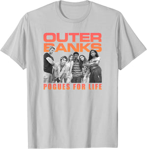 Outer Banks Group Shot Pogues for Life Portrait T-Shirt - T-Shirt | Ash