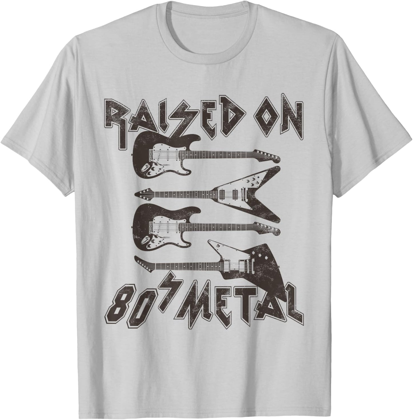 Raised On 80s Metal 80s Rock Hair Bands Metal Music Lover T-Shirt - T-Shirt | Ash