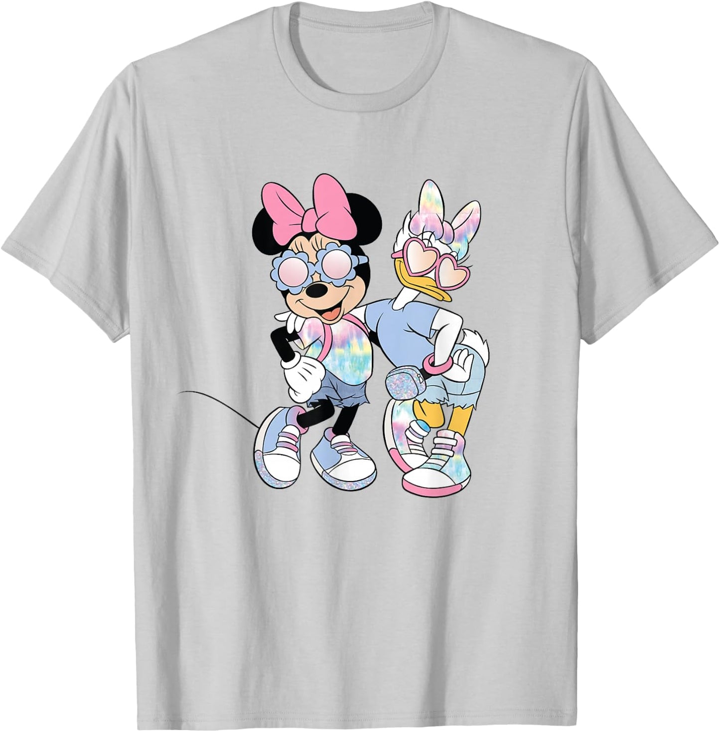 Disney Mickey and Friends Cool Minnie and Daisy Chest Logo T-Shirt - T-Shirt | Ash