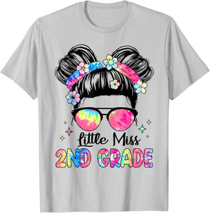 Little Miss 2nd Grade Girls Kids Back To School Second Grade T-Shirt - T-Shirt | Ash