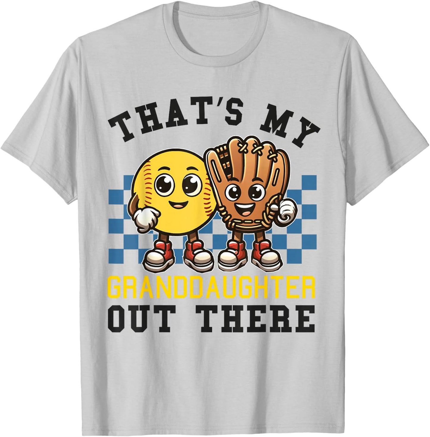 That's My Granddaughter Out There Softball Grandpa Grandma T-Shirt - T-Shirt | Ash