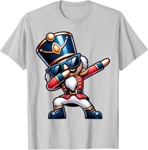 Christmas Nutcracker Dabbing Boys Santa Xmas Funny T-Shirt - T-Shirt | Ash