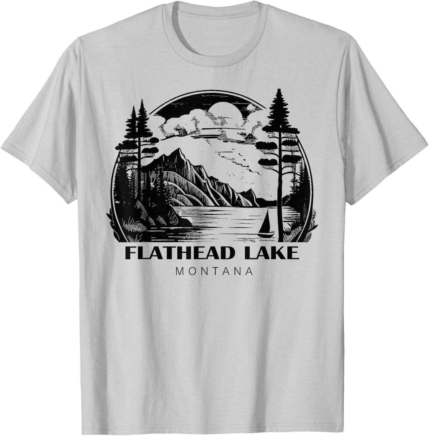Flathead Lake Montana T-Shirt - T-Shirt | Ash