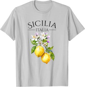 Sicilia Italian Souvenir Italy Lemons T-Shirt - T-Shirt | Ash