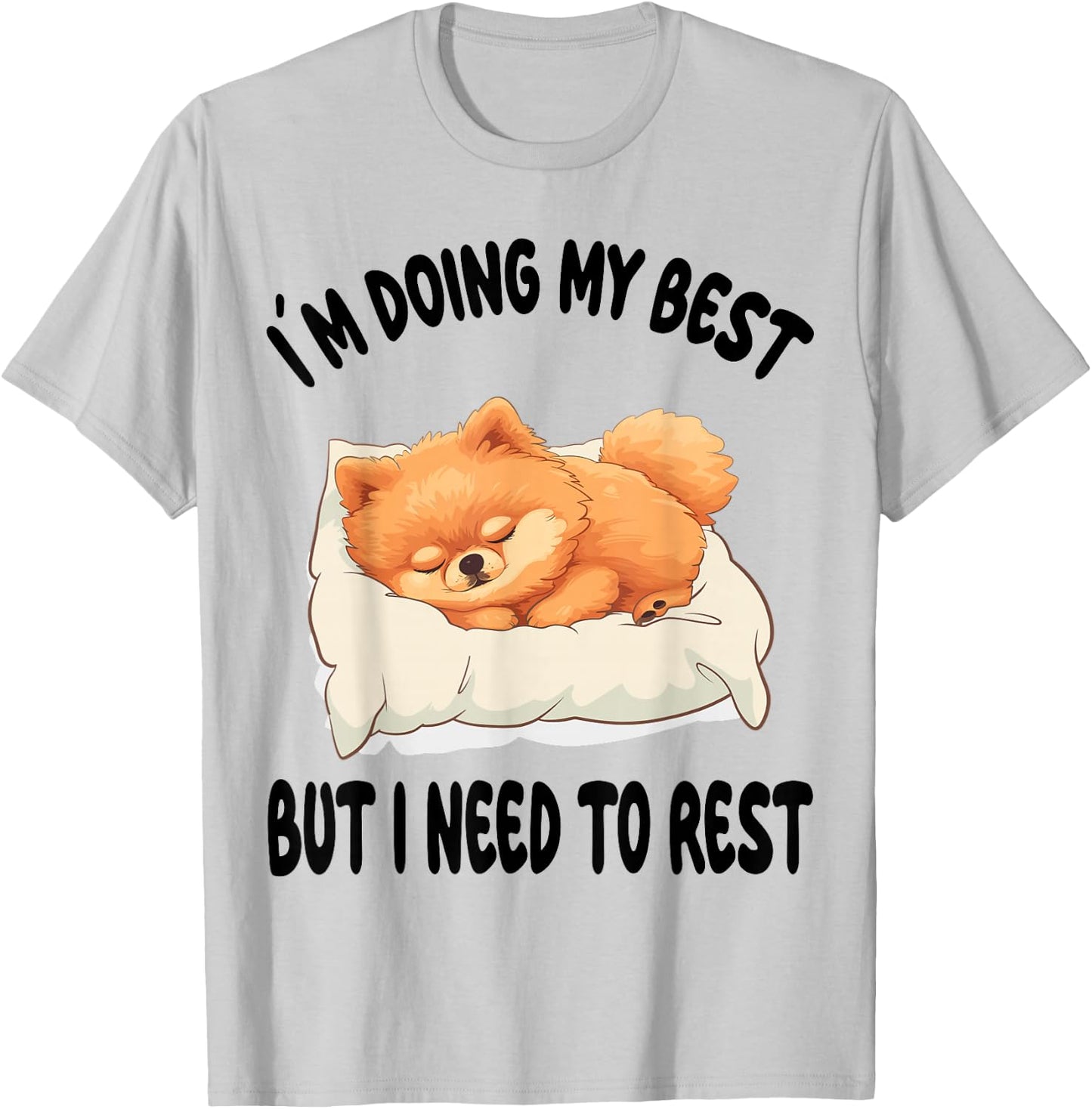 Pomeranian Official Sleepshirt Pajamas Nightgown T-Shirt - T-Shirt | Ash