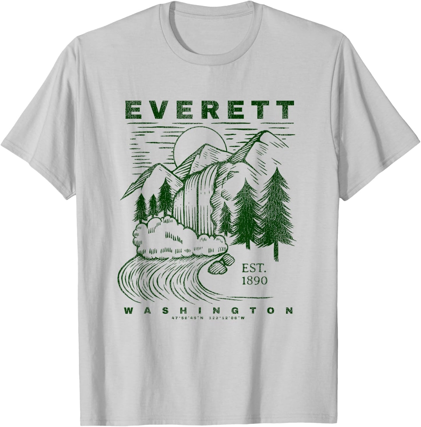 Everett Washington Neat Travel Souvenir Rustic Everett T-Shirt - T-Shirt | Ash