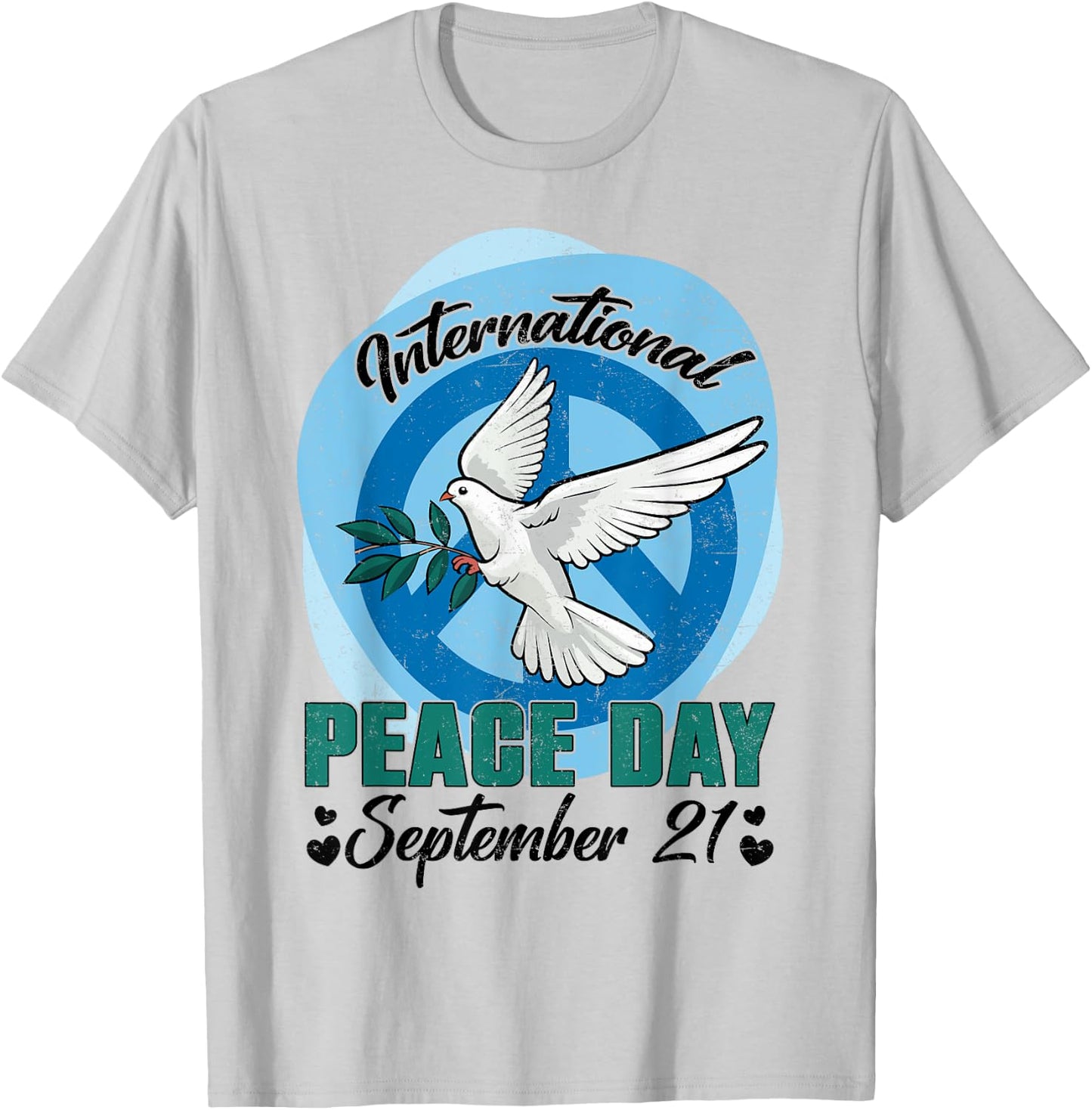 Funny Peace Bird World Peace Day International Day Of Peace T-Shirt - T-Shirt | Ash
