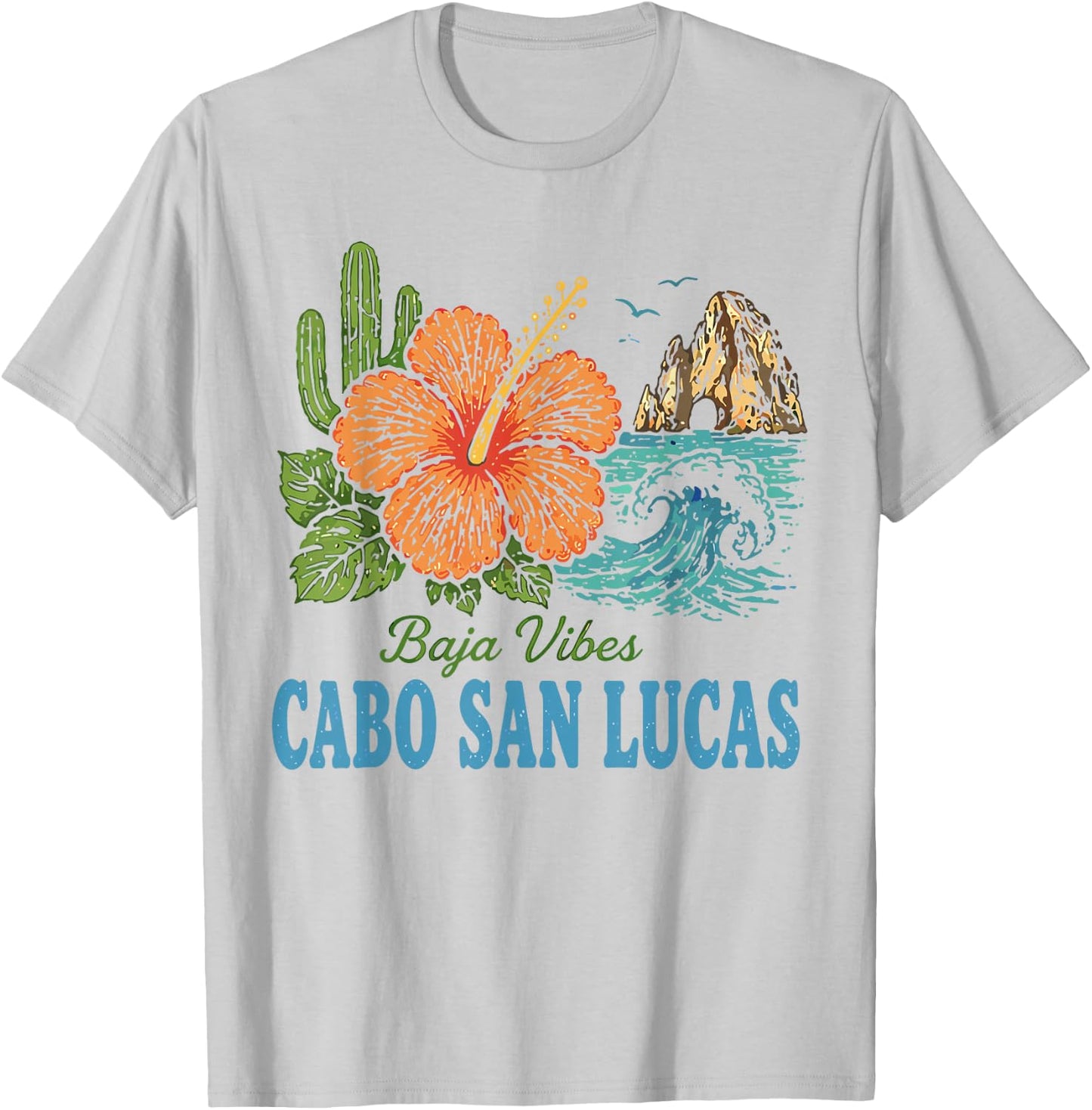 Cabo San Lucas Mexico Retro Vintage Beach Vacation T-Shirt - T-Shirt | Ash