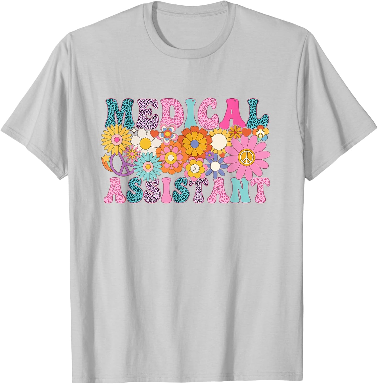 Medical Assistant Week Groovy Leopard Appreciation Day Women T-Shirt - T-Shirt | Ash