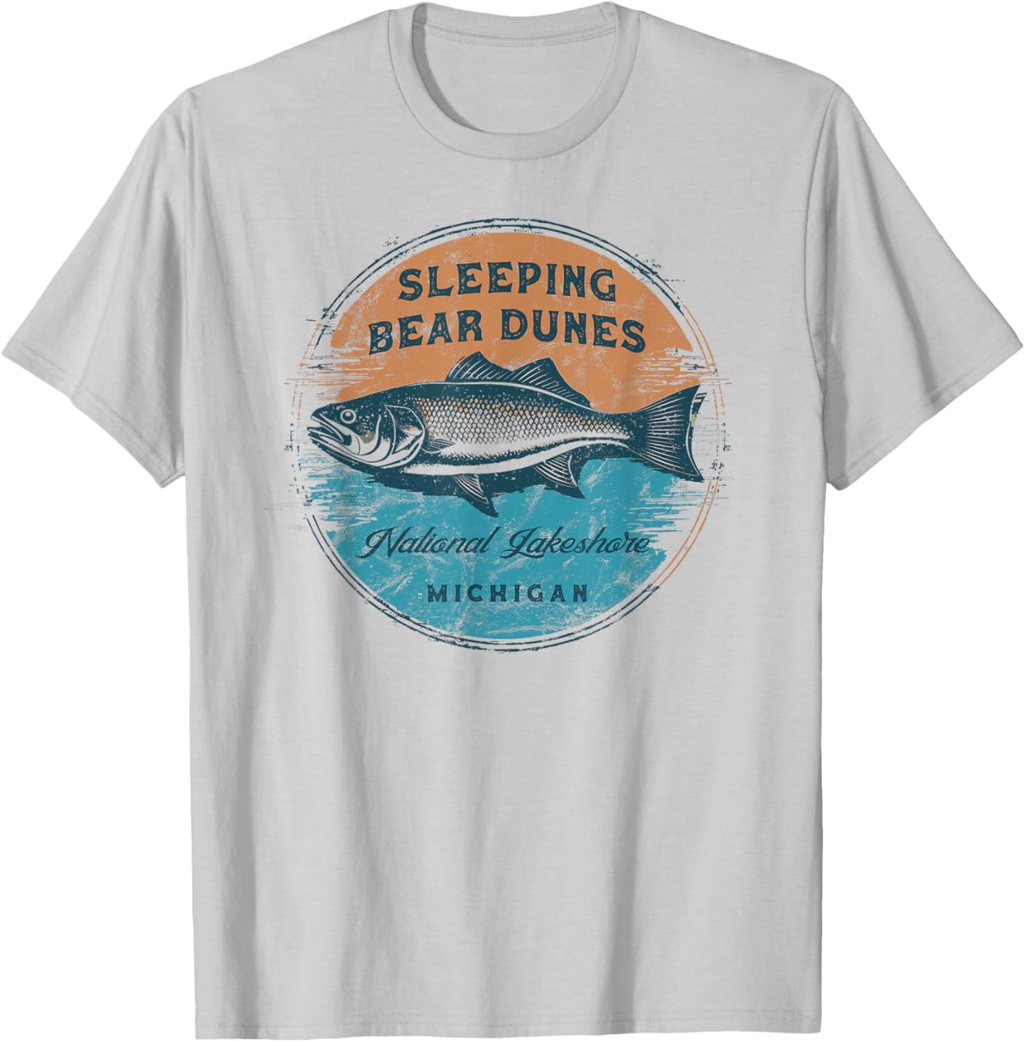 Sleeping Bear Dunes National Lakeshore Michigan Vintage T-Shirt - T-Shirt | Ash