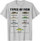 Kids Types of Bass Fish Funny Boy Toddler Men Dad Fishing T-Shirt - T-Shirt | Ash