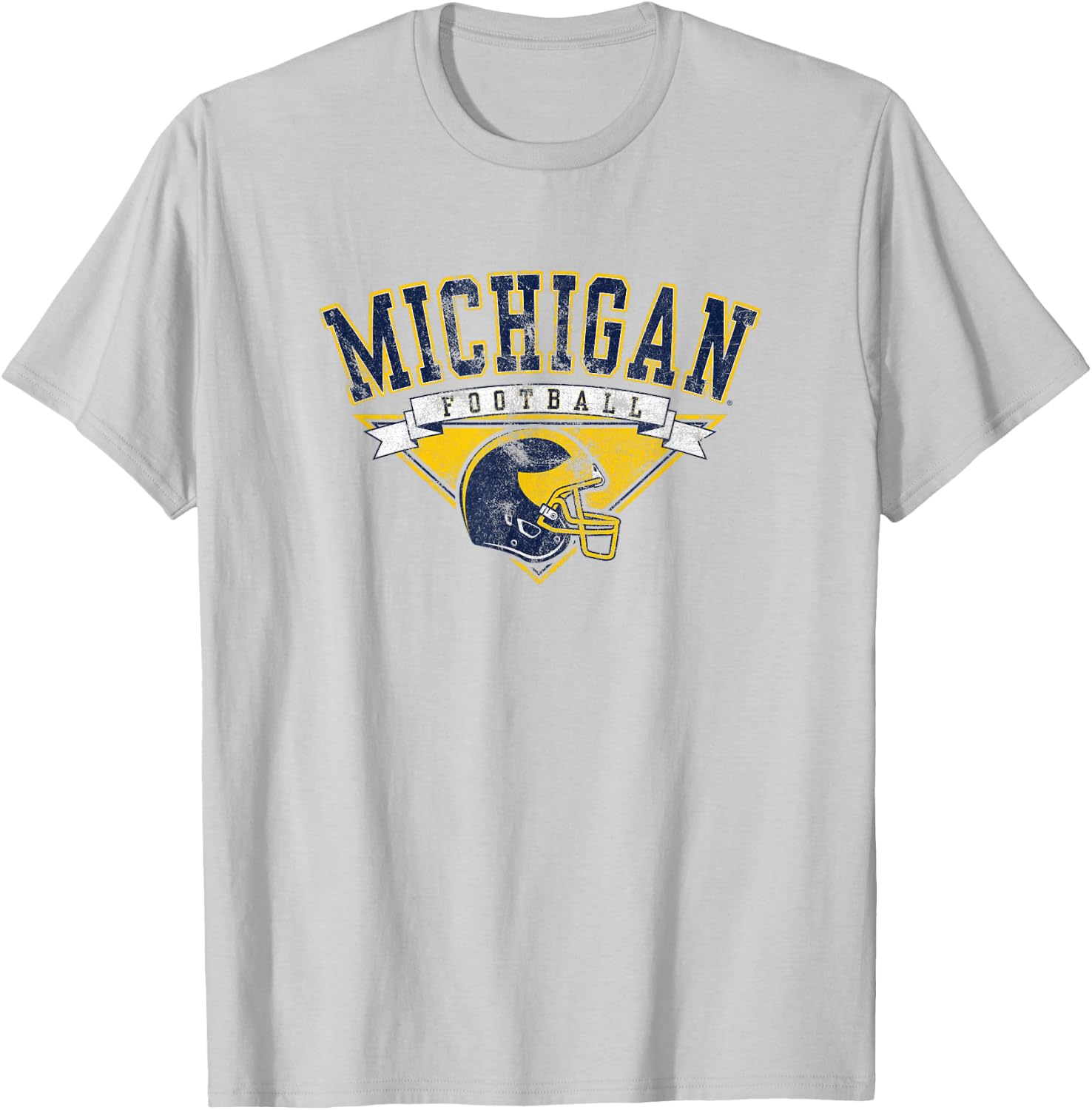 University of Michigan Wolverines U of M Football Helmet T-Shirt - T-Shirt | Ash