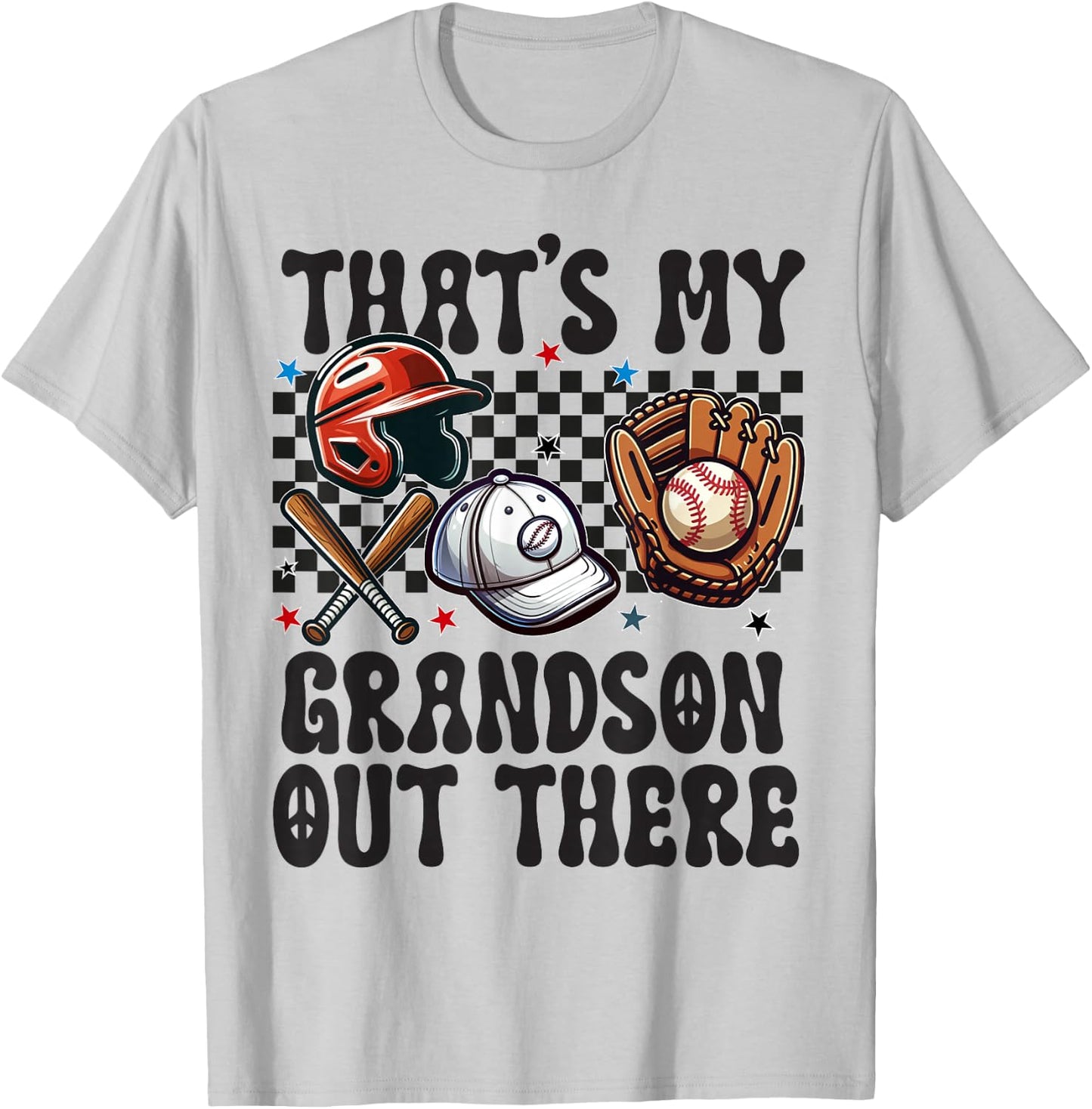 That's My Grandson Out There Baseball For Grandpa Grandma T-Shirt - T-Shirt | Ash